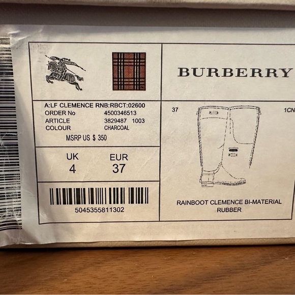 Burberry Rainboot Clemence size 37 never worn - Picture 9 of 11